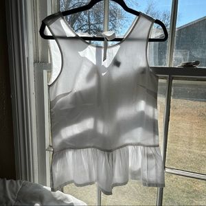 J Crew XXS ruffle shirt with ribbon bow ties in back